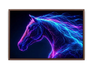 neon unicorn portrait modern canvas art