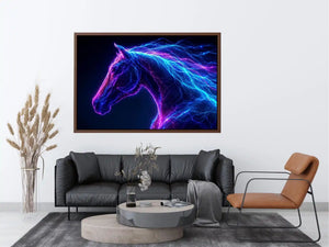 neon unicorn portrait modern canvas art