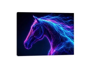 neon unicorn portrait modern canvas art