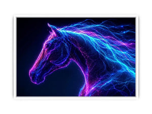 neon unicorn portrait modern canvas art