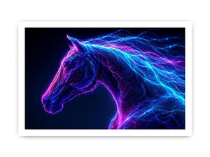 neon unicorn portrait modern canvas art