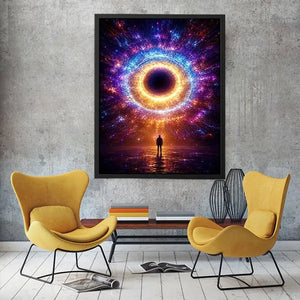 surreal cosmic canvas modern living room