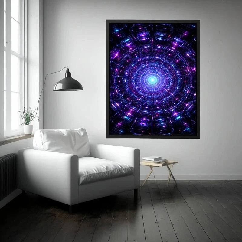 futuristic neon canvas modern space