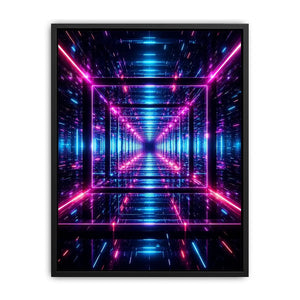 futuristic neon geometric canvas gaming room