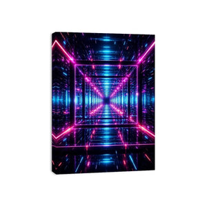 futuristic neon geometric canvas gaming room