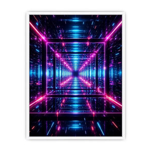 futuristic neon geometric canvas gaming room