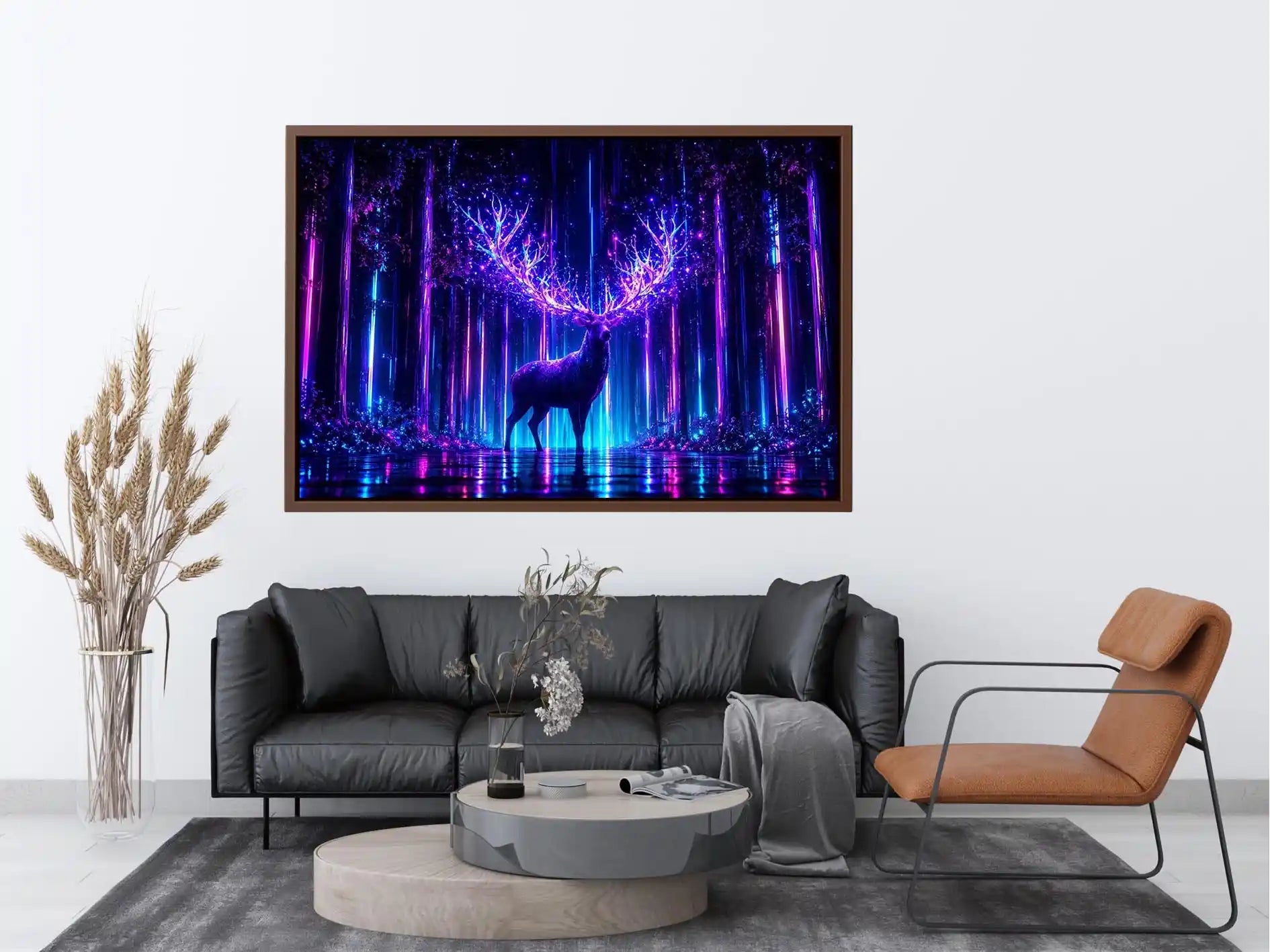 futuristic deer canvas modern living room