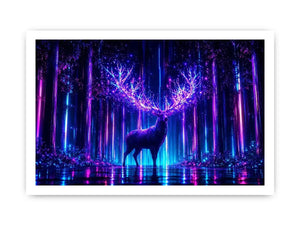 futuristic deer canvas modern living room