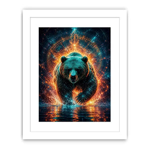 surreal bear canvas print modern office decor