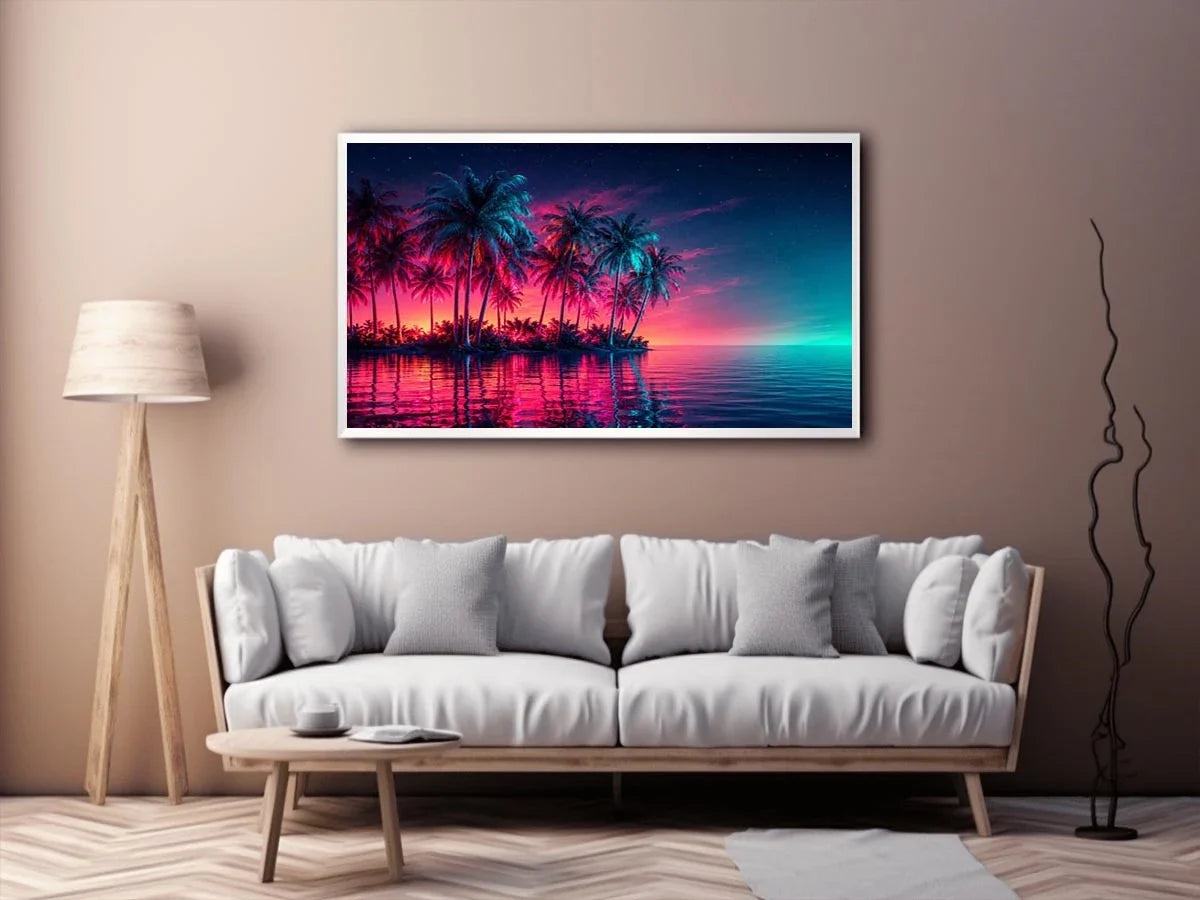 palm tree canvas art coastal interiors