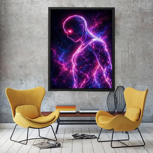 futuristic human canvas art modern office walls