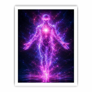 futuristic energy figure canvas art modern decor
