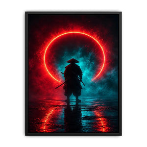 cyberpunk samurai canvas art modern gaming room