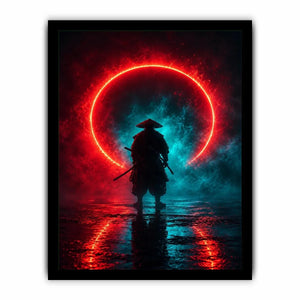 cyberpunk samurai canvas art modern gaming room