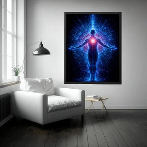 celestial human canvas art modern meditation decor