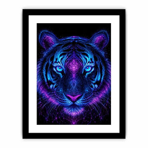 neon tiger canvas art modern gaming room decor