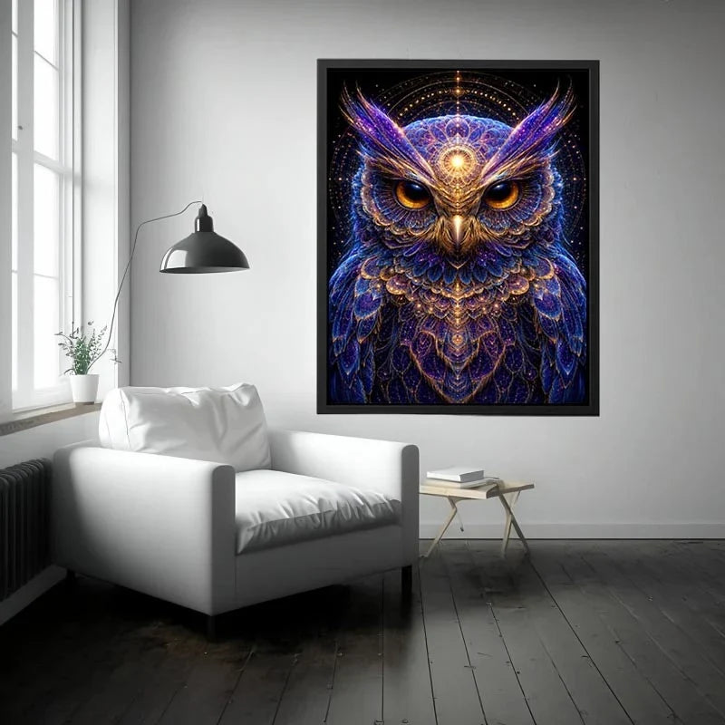 celestial owl canvas art luxury modern interiors