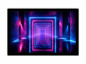 futuristic neon tunnel canvas art modern interiors