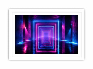 futuristic neon tunnel canvas art modern interiors