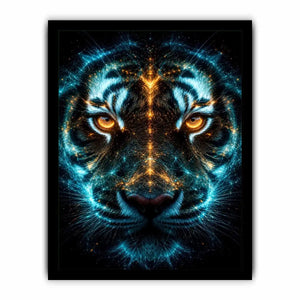 glowing tiger canvas art modern luxury decor