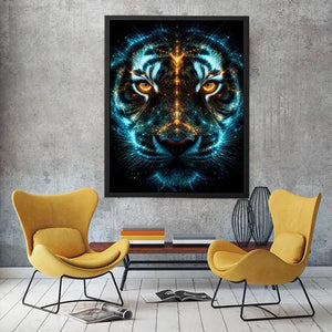 glowing tiger canvas art modern luxury decor