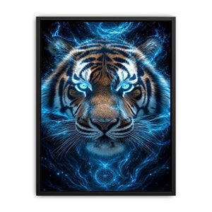 blue tiger portrait modern wall art