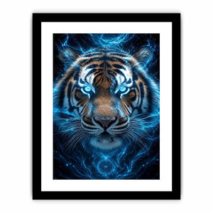 blue tiger portrait modern wall art