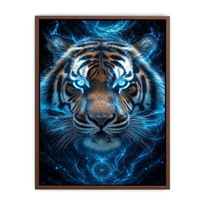 blue tiger portrait modern wall art