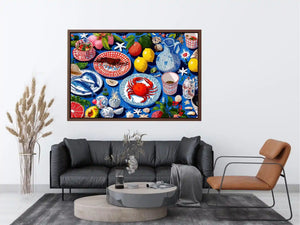 seafood kitchen coastal canvas print