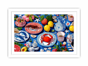 seafood kitchen coastal canvas print