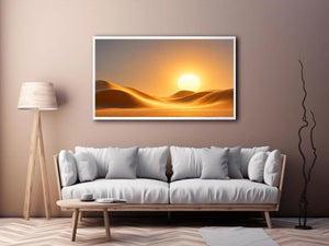 minimal desert sun canvas living room