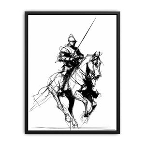 knight line art print office decor