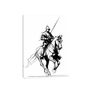 knight line art print office decor
