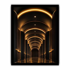 black gold arch canvas print entryway