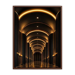 black gold arch canvas print entryway