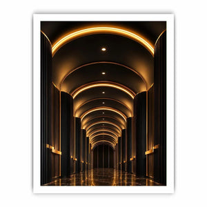 black gold arch canvas print entryway