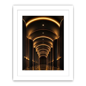 black gold arch canvas print entryway