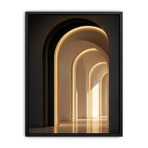 neutral arch canvas art modern hallway