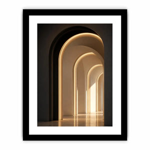 neutral arch canvas art modern hallway