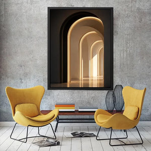 neutral arch canvas art modern hallway