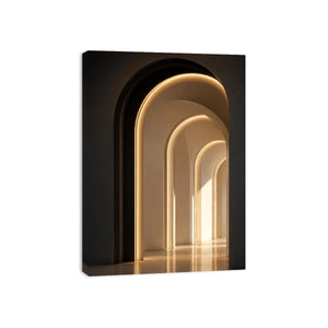 neutral arch canvas art modern hallway