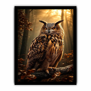 owl canvas print rustic office decor