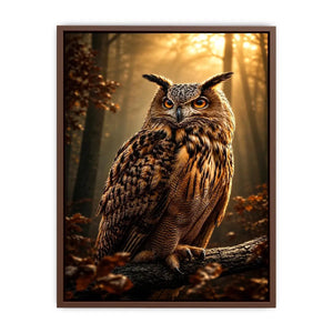 owl canvas print rustic office decor