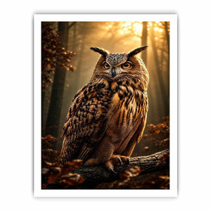 owl canvas print rustic office decor
