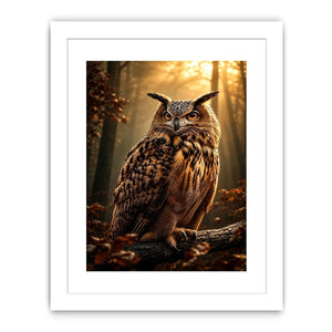 owl canvas print rustic office decor