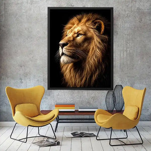 lion portrait canvas wall art office