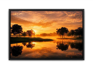 sunset lake canvas print living room