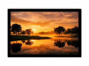 sunset lake canvas print living room