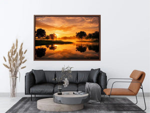 sunset lake canvas print living room