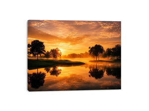 sunset lake canvas print living room